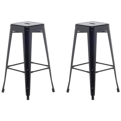 Set Di 2 Sgabelli Da Bar In Metallo Nero 76 Cm Cabrillo - Foto 1