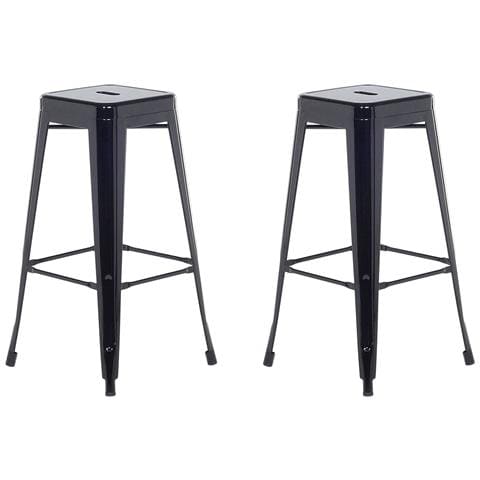 Set Di 2 Sgabelli Da Bar In Metallo Nero 76 Cm Cabrillo - Foto 27