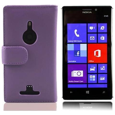 Custodia Compatibile Con Nokia Lumia 925 In Viola Lilla - Coperchio Protettivo In Similpelle Liscia E Tasca Per Carte Di Credito - Foto 2