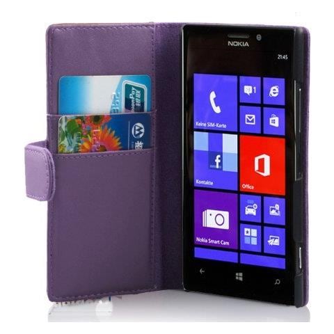 Custodia Compatibile Con Nokia Lumia 925 In Viola Lilla - Coperchio Protettivo In Similpelle Liscia E Tasca Per Carte Di Credito - Foto 4