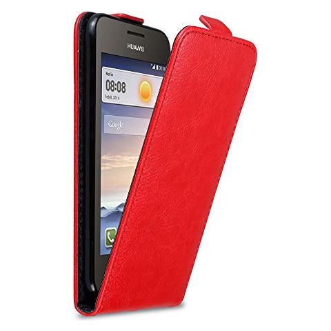Custodia Compatibile Con Huawei Y330 In Rosso Mela - Coperchio Protettivo In Design Flip Con Chiusura Magnetica - Foto 1