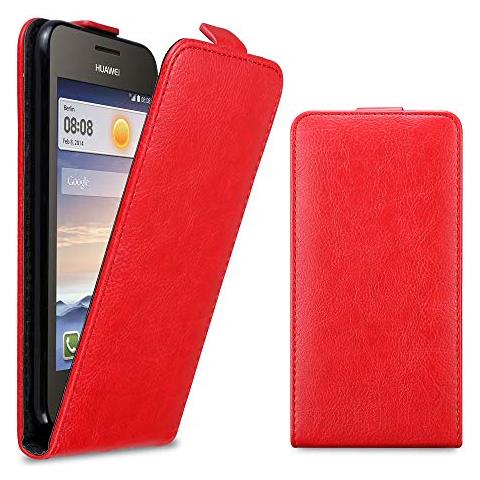 Custodia Compatibile Con Huawei Y330 In Rosso Mela - Coperchio Protettivo In Design Flip Con Chiusura Magnetica - Foto 2