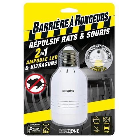 Barriera Per Roditori, Repellente Per Ratti E Topi E Ultrasuoni Lampadina Led 2 In 1, Portata Di 40 M2 - Foto 2