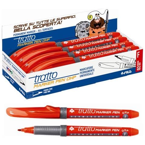 Tratto Marker Pen Ohp F Rosso - Adatto A Tutte Le Superfici - Foto 1