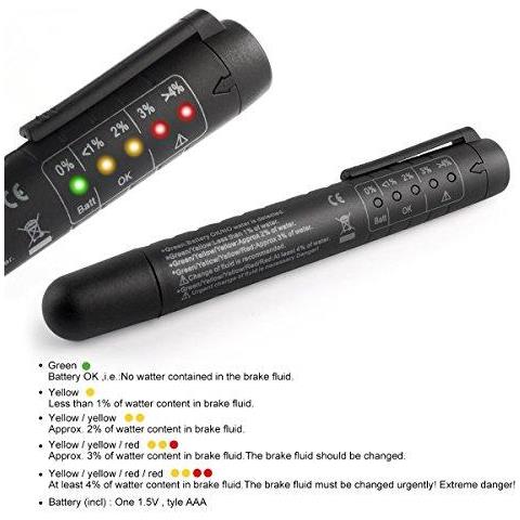 Prova Freni Liquido Freni Auto Diagnostici Strumento Di Test Calibrato Per Dot 345 Con 5 Led Indicatore - Foto 4