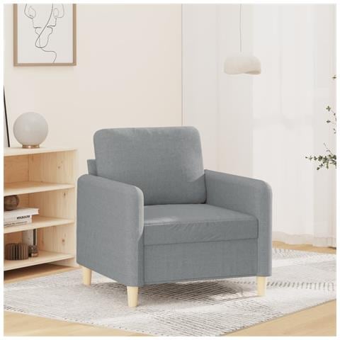 Poltrona Chesterfield VidaXL In Tessuto - Grigio Chiaro, Elegante E Comoda