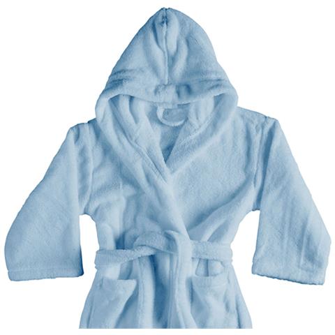 Accappatoio Con Cappuccio In Morbida Spugna Mod. Sophie Tinta Unita Vari Colori L Cielo - Foto 2