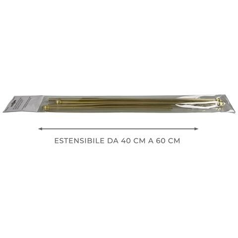 Bacchette Tende A Pressione Bastone Tenda Estensibile Astina Con Molla 40-60 Oro - Foto 5