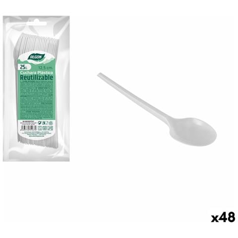 Set Di Cucchiai Riutilizzabili Algon Caffè 25 Pezzi 12,5 Cm (48 Unità) - Foto 1