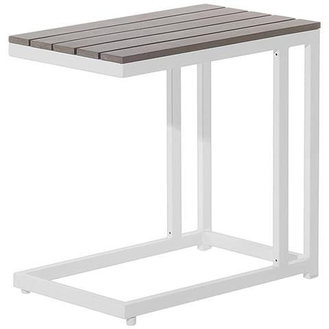 Divano Angolare Da Giardino In Alluminio Bianco Con Cuscini Beige Messina - Foto 8