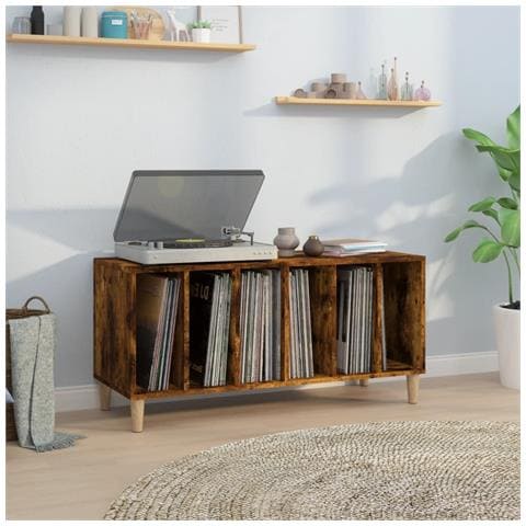 Mobile Porta Dischi Rovere Fumo 100x38x48 Cm Legno Multistrato - Foto 1