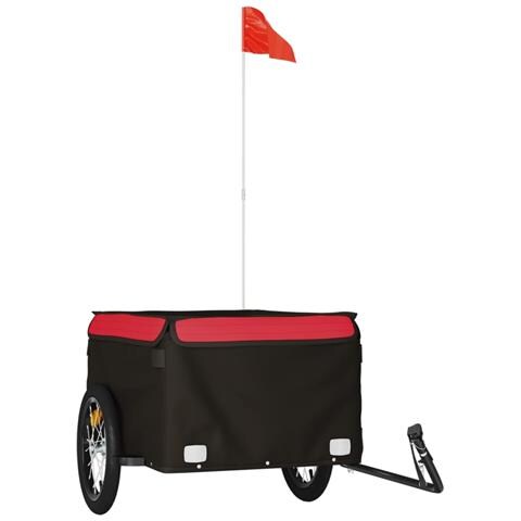 Rimorchio Da Bici Nero E Rosso 45 Kg In Ferro - Foto 2