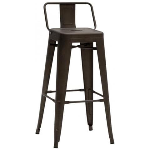 MOBILI 2G Set Sgabelli Metallo Con Schienale Canna Di Fucile L