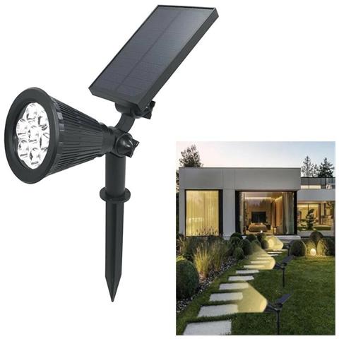 Faro Led Pannello Solare Faretto. Ricaricabile 7 W Luce Calda Da Giardino - Foto 1