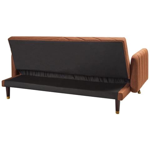 Divano Letto 3 Posti Senja Lino Sintetico Arancione - Foto 6