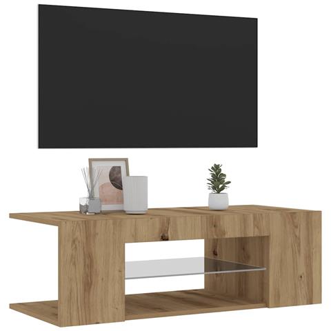 Mobile Porta TV con LED Artigianale 90x39x30 cm Multistrato - Foto 2
