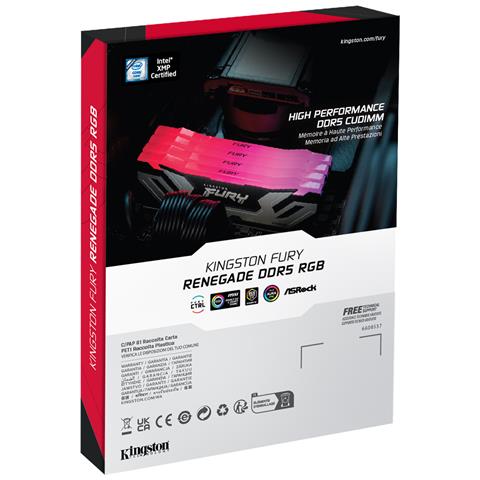 FURY 24GB 8400MT /s DDR5 CL40 CUDIMM Renegade RGB Silver XMP - Foto 2