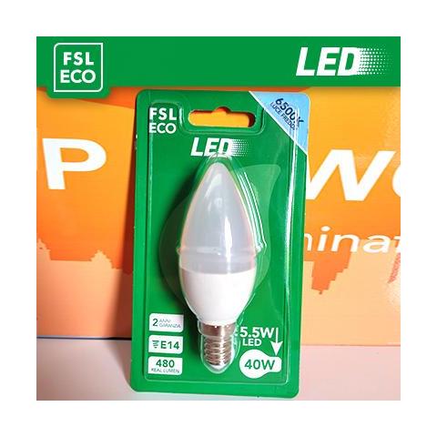Lampada Oliva Blister - 5,5w 6500k E14 - Foto 1