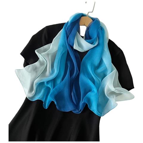 Sciarpa Shimmer: Elegante Sciarpa In Chiffon Di Perla Blue - Foto 2