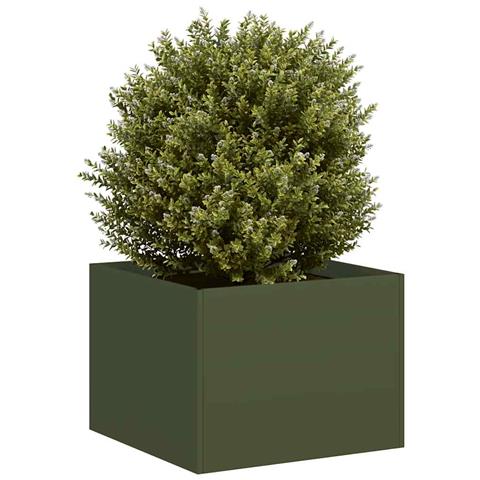 Fioriera Verde Oliva 40x40x30 Cm In Acciaio - Foto 1