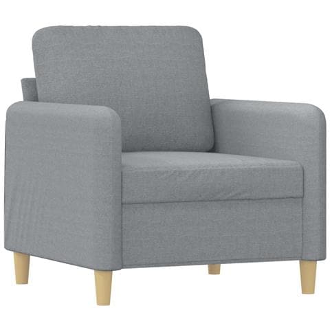 Set Divani 3 Pz Con Cuscini Grigio Chiaro In Tessuto - Foto 3