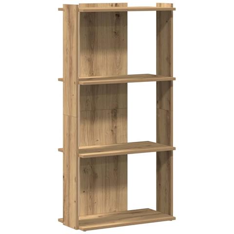 Libreria A 3 Ripiani Rovere Artigianale 60x30x120 Cm Truciolato - Foto 2