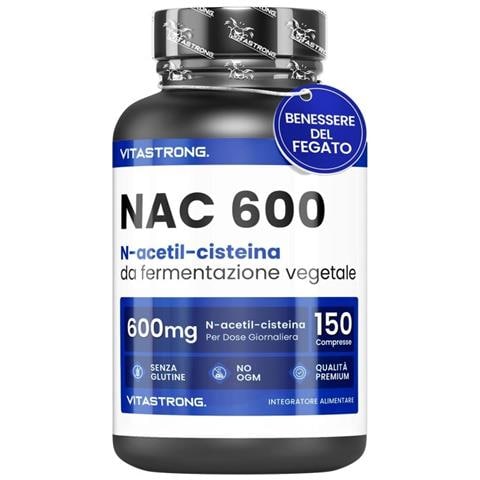 Nac N-acetil-cisteina 600mg Da Fermentazione Vegetale, Precursore Del Glutatione, Nac Integratore Da 150 Compresse - Foto 1