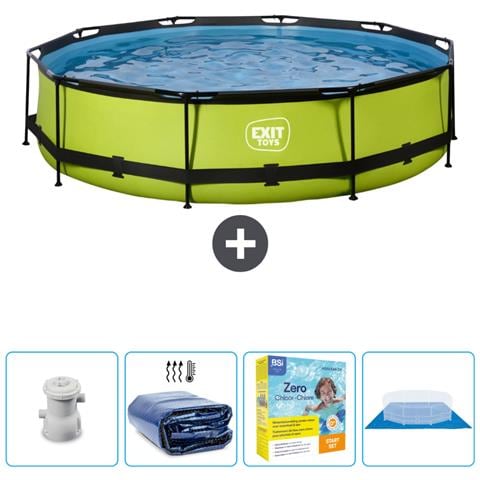 Piscina Fuori Terra - In Giro - 360x360x76 Cm - Groen - Include Accessori Coordinati Cb22 - Foto 1