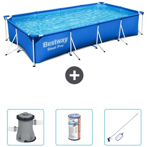 Piscina Fuori Terra - Rettangolo - 400x211x81 Cm - Blu - Include Accessori Coordinati Cb54 - Foto 1