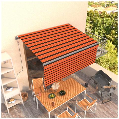 Lusso Casadino -  Tenda Da Sole Retrattile Automatica 3x2,5m Arancione E Marrone - Foto 8