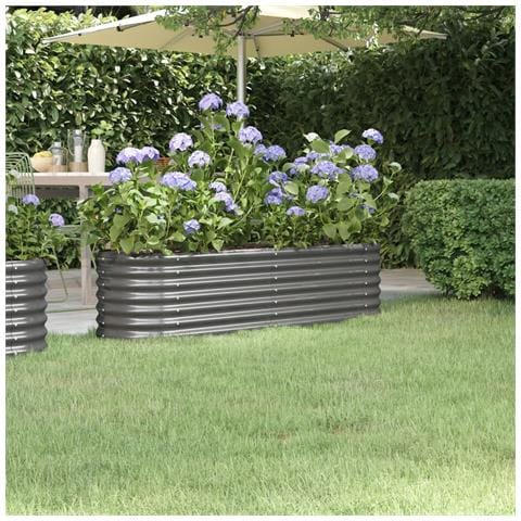 Letto Giardino Acciaio Verniciato A Polvere 152x40x36 Cm Grigio - Foto 6