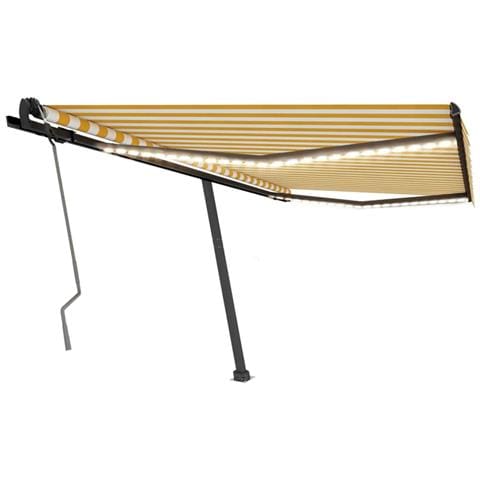 Lusso Casadino -  Tenda Da Sole Retrattile Manuale Led 450x350 Cm Gialla Bianca - Foto 1