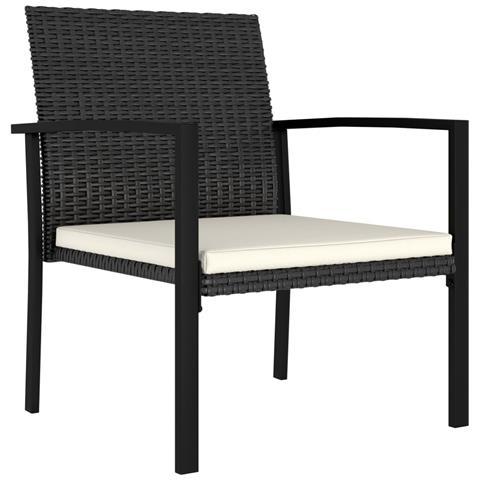 Lusso Casadino -  Sedie Da Pranzo Per Giardino 2 Pz In Polyrattan Nero - Foto 1