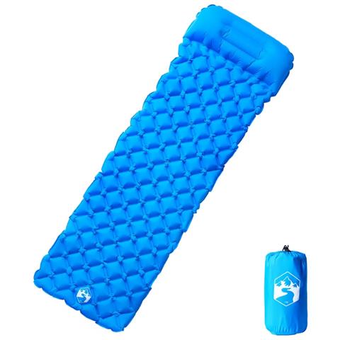Materasso da Campeggio Gonfiabile con Cuscino 1 Persona Blu - Foto 1