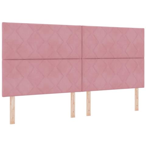 Testiera a blocchi di diamante rosa 200 cm velluto - Foto 1