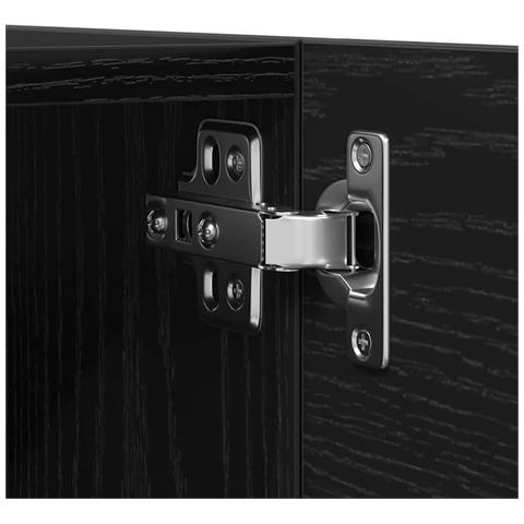 Set di Mobile TV in 4 Pezzi Rovere Nero in Legno Ingegnerizzato - Foto 9