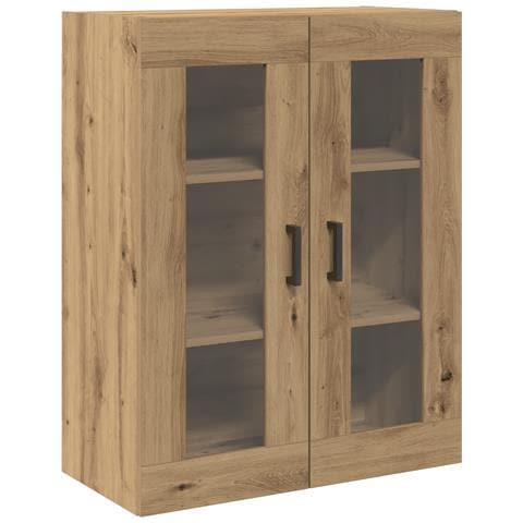 Armadio a Muro con Porte in Vetro Rovere Artigianale 69.5x34x90 cm - Foto 1