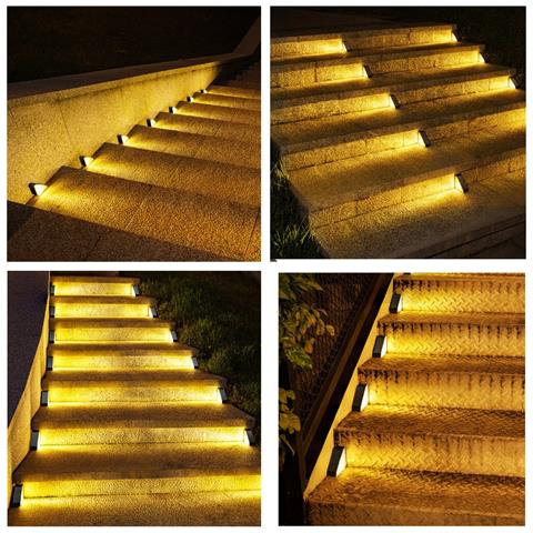 Lampada Solare Da Esterno Per Gradini E Scale (luce Calda) 4 Pack - Foto 4