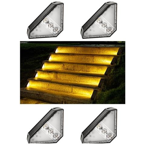 Lampada Solare Da Esterno Per Gradini E Scale (luce Calda) 4 Pack - Foto 1