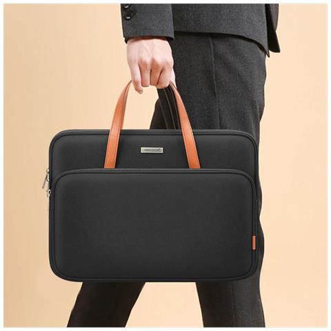 Borsa Nera Per Laptop 13.3/13.6 Pollici - Poliestere, Antigraffio E Resistente All'acqua - Foto 3