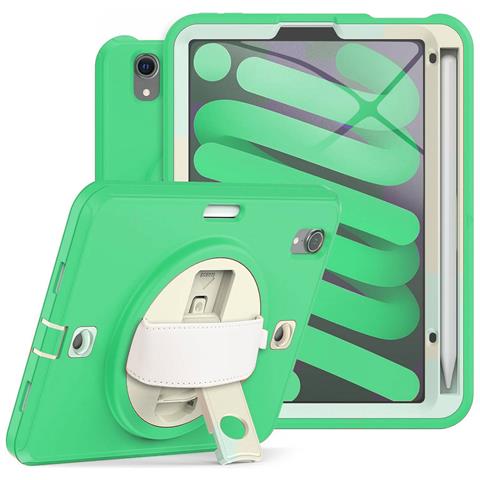 Custodia Per Ipad Mini 6 8.3"" Con Supporto E Tracolla Verde - Foto 1