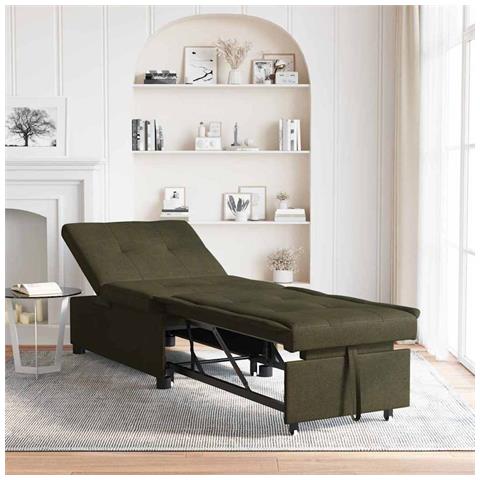 Divano Letto Verde militare 67 x 194 x 38 cm - Foto 2