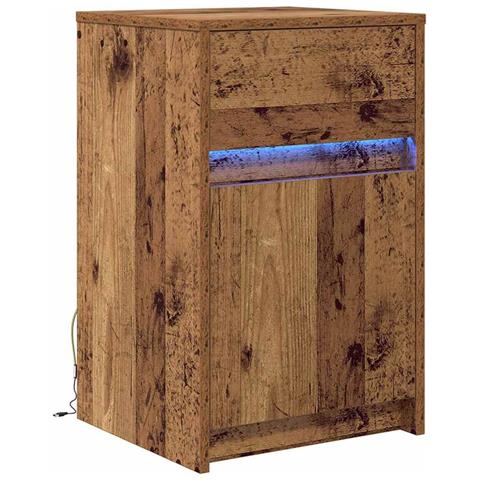 Armadio da Letto LED con cassetto Legno vecchio 38 x 34 x 61 cm - Foto 1