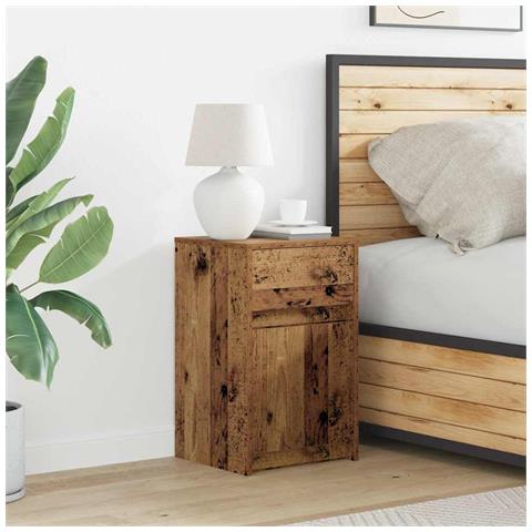 Armadio da Letto LED con cassetto Legno vecchio 38 x 34 x 61 cm - Foto 2