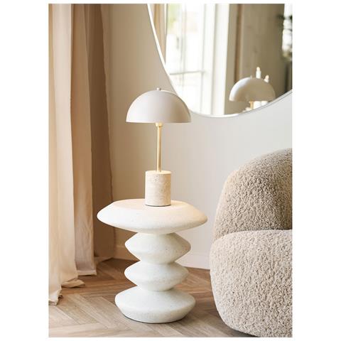 Tavolino Blackburn - Bianco - Fibra Di Argilla - 36x36x45,5 Cm - Foto 2