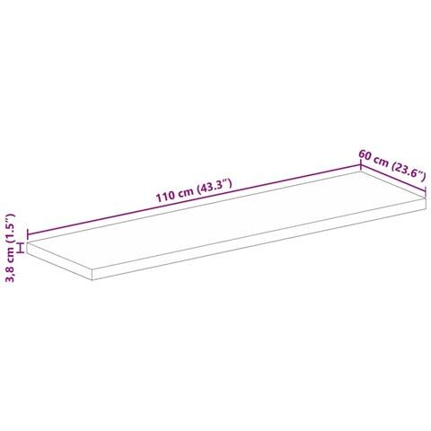 Piano Tavolo 110x60x3,8 cm Rettangolare Legno Massello Acacia - Foto 9