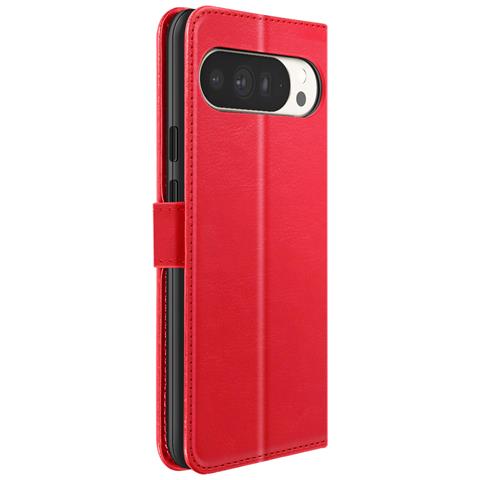Custodia A Portafoglio Per Google Pixel 10 Pro Xl Con Cinturino Da Polso E Funzione Di Supporto, Rosso - Foto 1