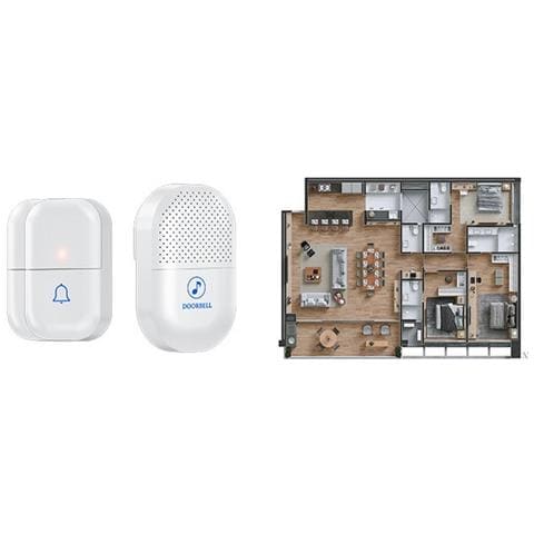 Campanello Wireless Digitale Intelligente Bianco - Spina Eu (1 Trasmettitore, 1 Ricevitore) - Foto 2