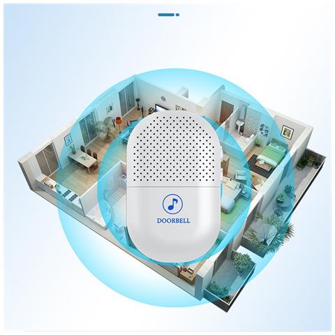 Campanello Wireless Digitale Intelligente Bianco - Spina Eu (1 Trasmettitore, 1 Ricevitore) - Foto 4
