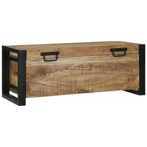 Bauli Portaoggetti 80 x 30 x 30 cm Legno massello di mango - Foto 1